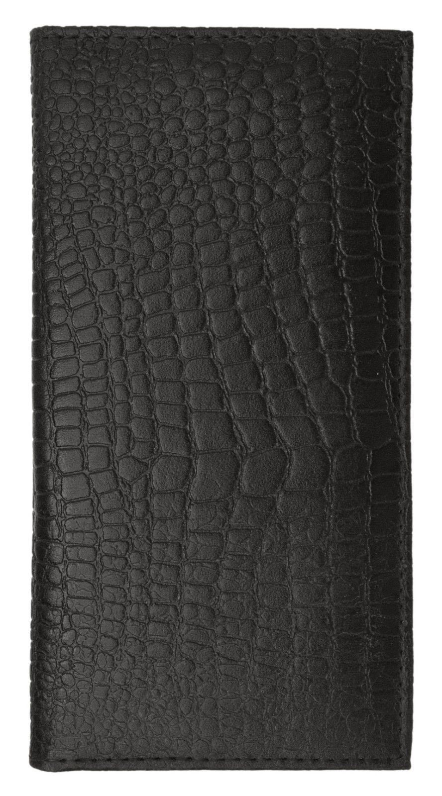 Genuine Leather Standard Croc Print Checkbook Cover Long Croc Print Wallet Western Cowboy Style Crocodile
