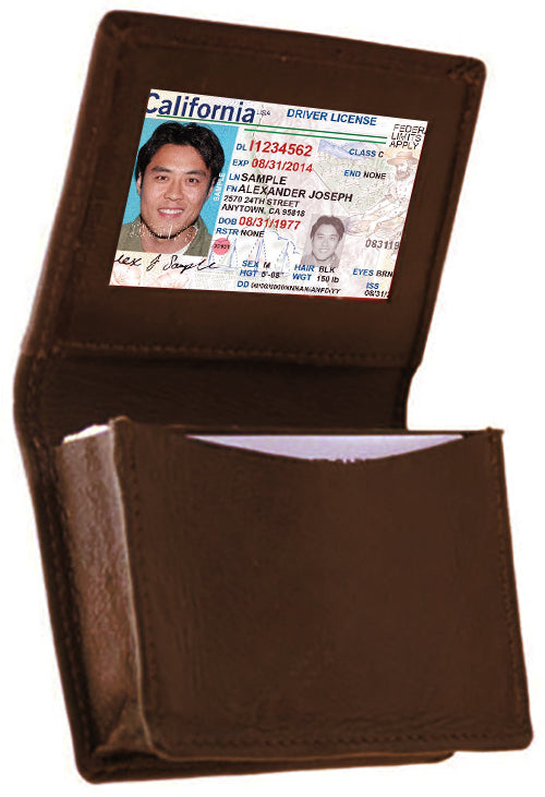 Genuine Leather Croc Print Men's Bifold Wallet Credit Card Holder Zip Around