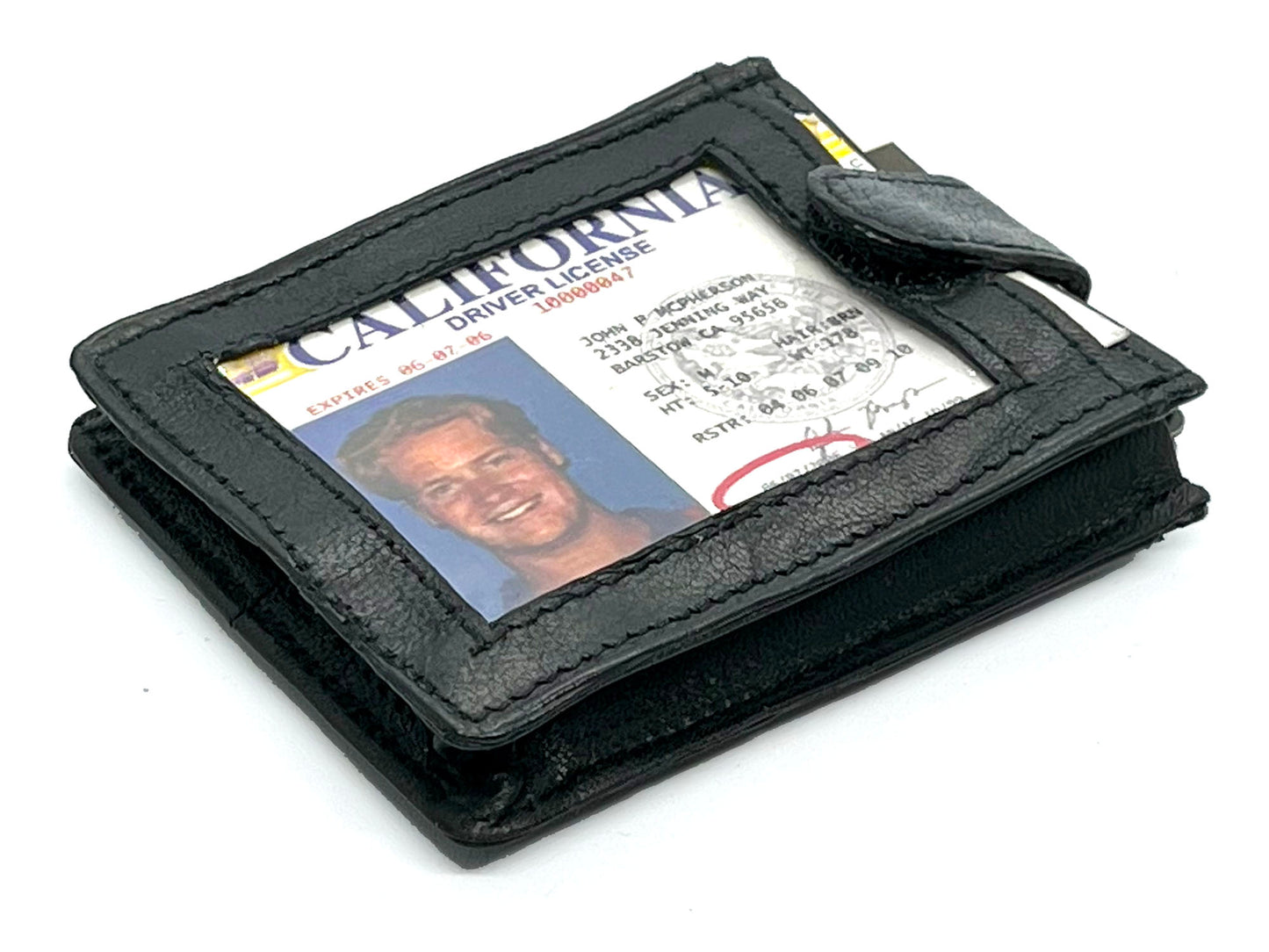 Black Genuine Leather Men's 20 Card Holder Front Pocket Wallet New