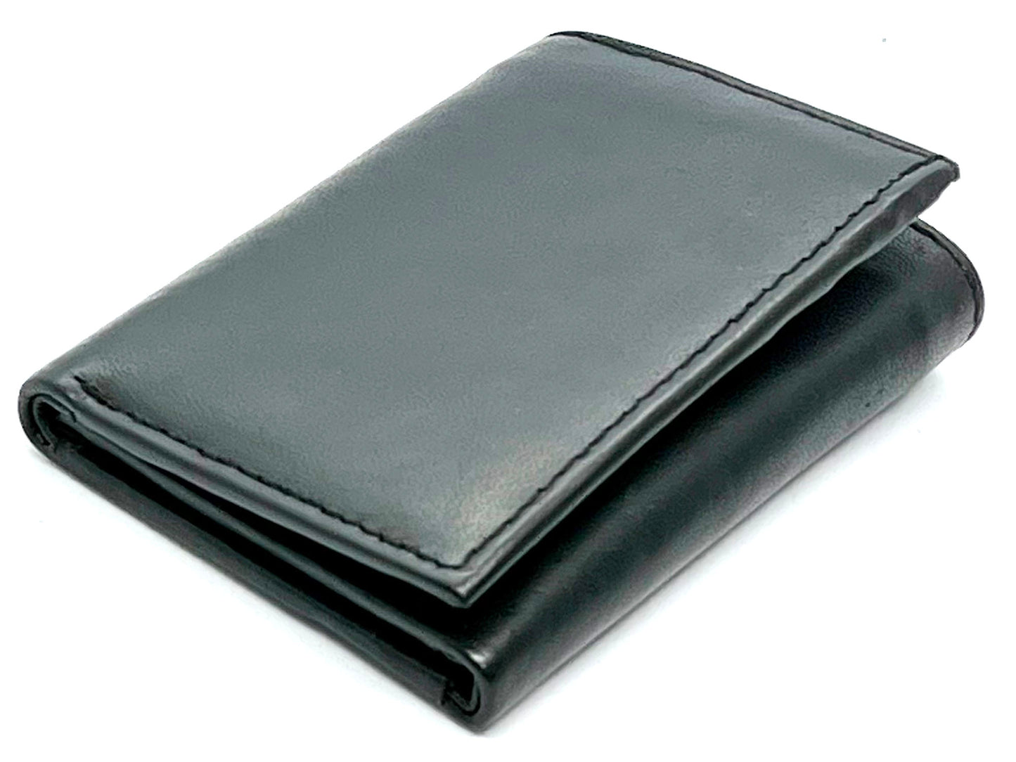 RFID Blocking Genuine Leather Men's Trifold Wallet Credit Card Holder ID Window