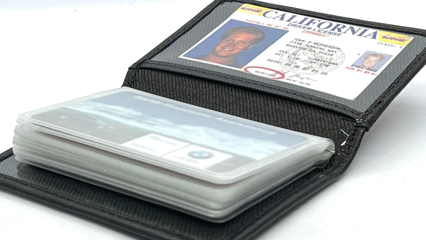 RFID Blocking Leather Business Credit Card Wallet Pocket Organizer 18 Insert