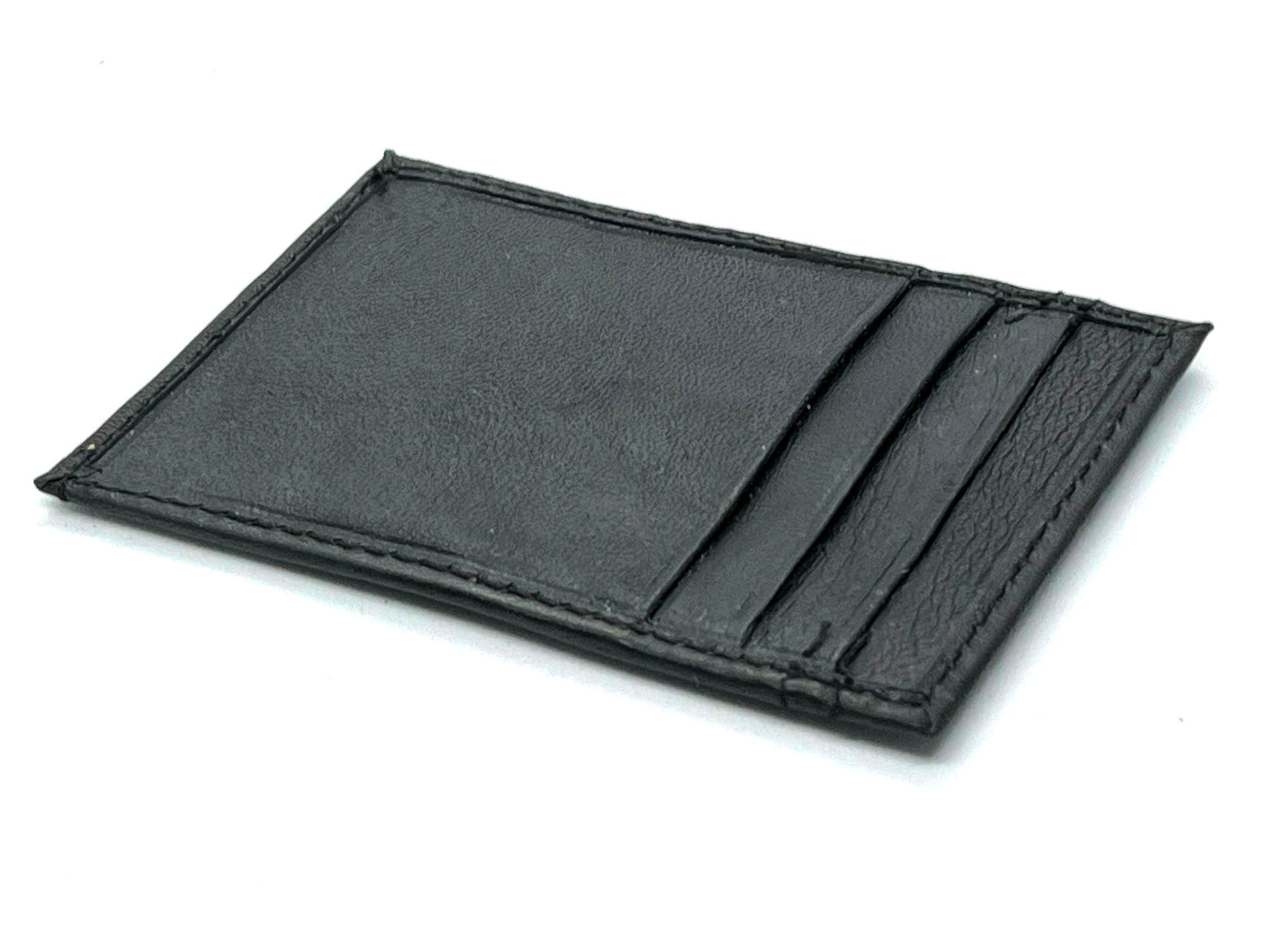 Black Genuine Leather Men's Wallet ID Credit Card Thin Holder Minimalist Ultra Thin