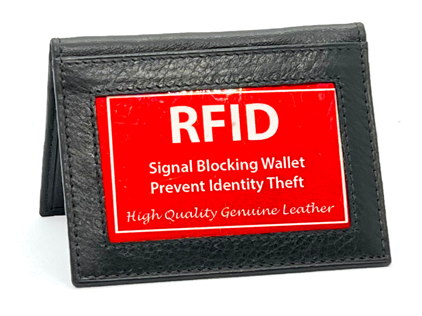 RFID Blocking Genuine Leather Men's Bifold Thin Mini Wallet Credit Card Case