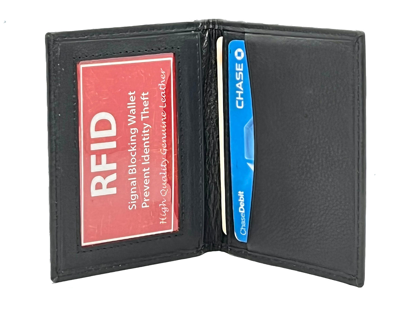 RFID Blocking Genuine Leather Men's Bifold Thin Mini Wallet Credit Card Case