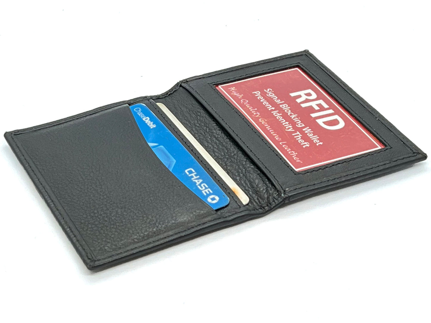 RFID Blocking Genuine Leather Men's Bifold Thin Mini Wallet Credit Card Case