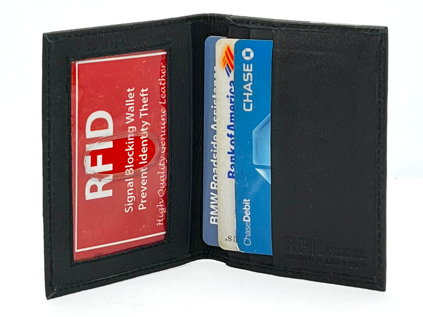 RFID Blocking Genuine Leather Men's Bifold Thin Mini Wallet Credit Card Case