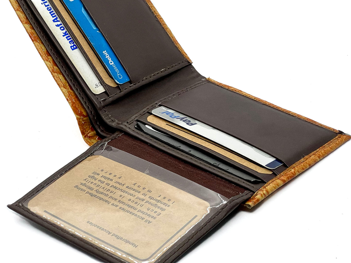RFID Blocking Genuine Leather Croc Print Men's Bifold Wallet Credit Card Holder