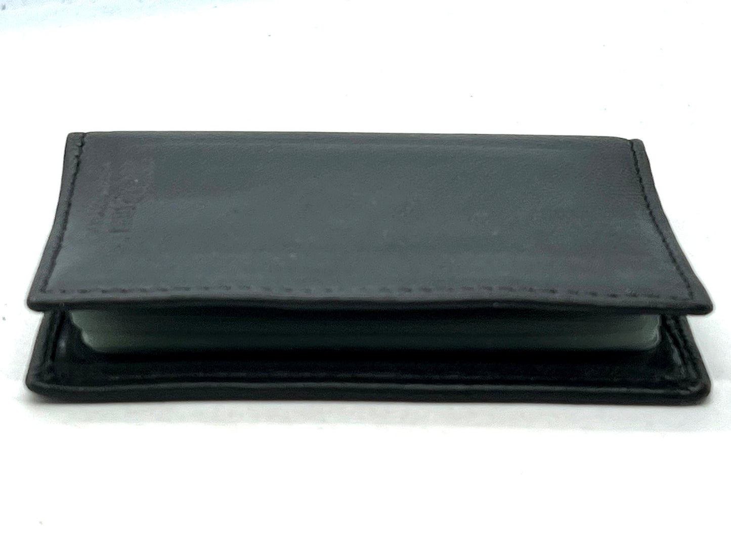 RFID Black Genuine Leather Business Card Holder Pocket Organizer Wallet Plastic Inserts