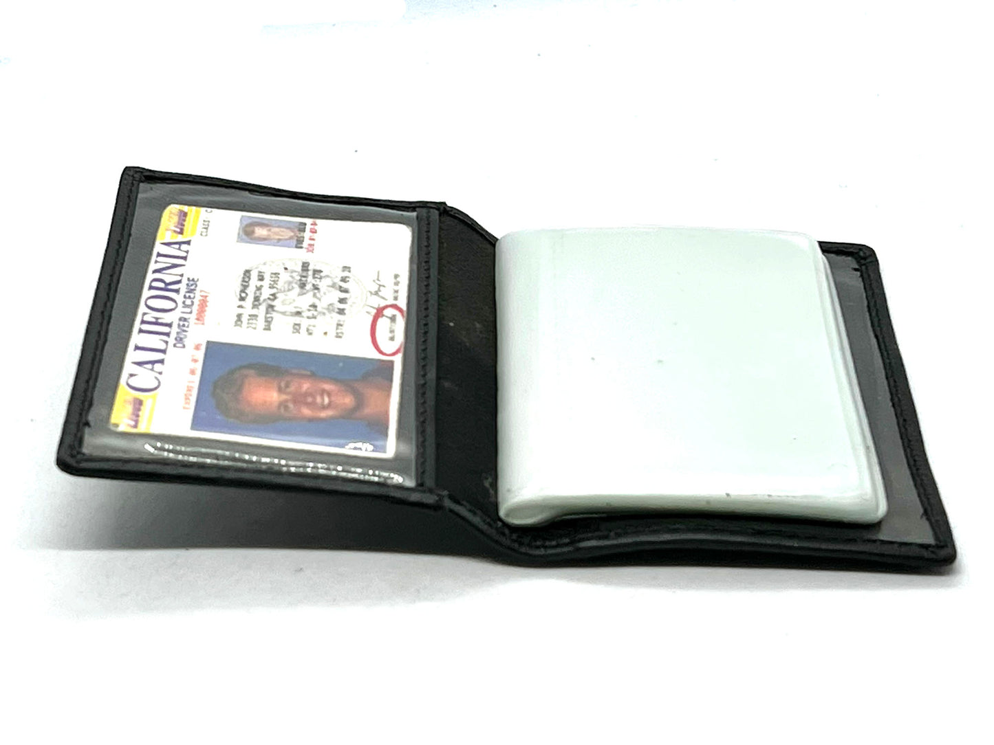 RFID Black Genuine Leather Business Card Holder Pocket Organizer Wallet Plastic Inserts