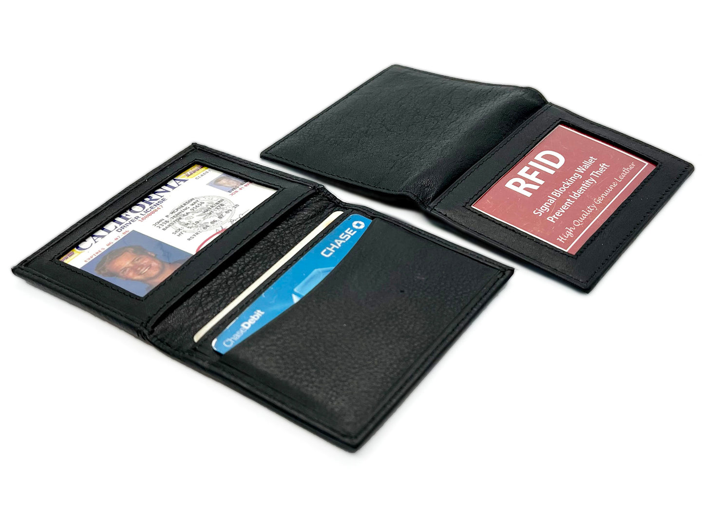 RFID Blocking Genuine Leather Men's Bifold Thin Mini Wallet Credit Card Case