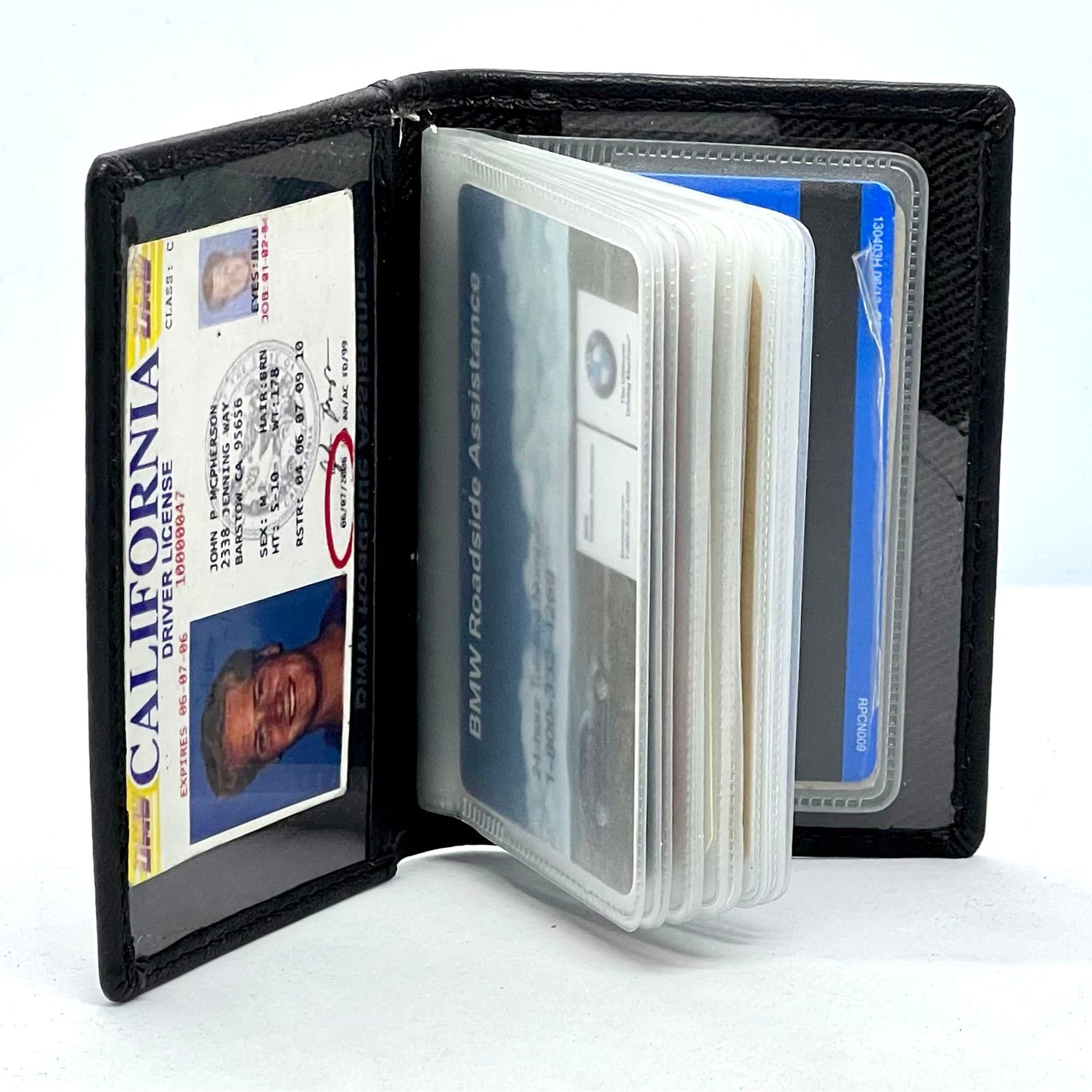 RFID Blocking Leather Business Credit Card Wallet Pocket Organizer 18 Insert