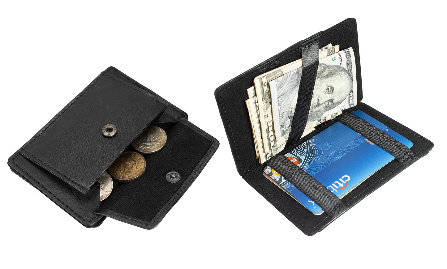Genuine Leather Magic Wallet Slim Card Billfold Holder