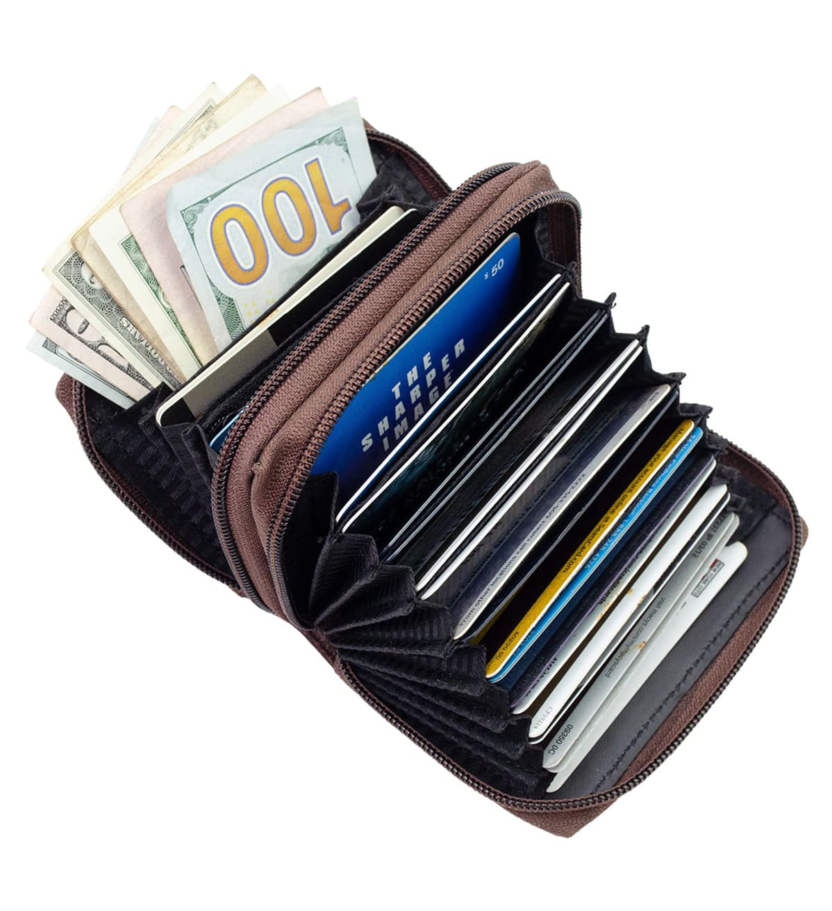 Genuine Leather Women's Large Change Purse Clasps Open Coin Card Holder-Many Colors