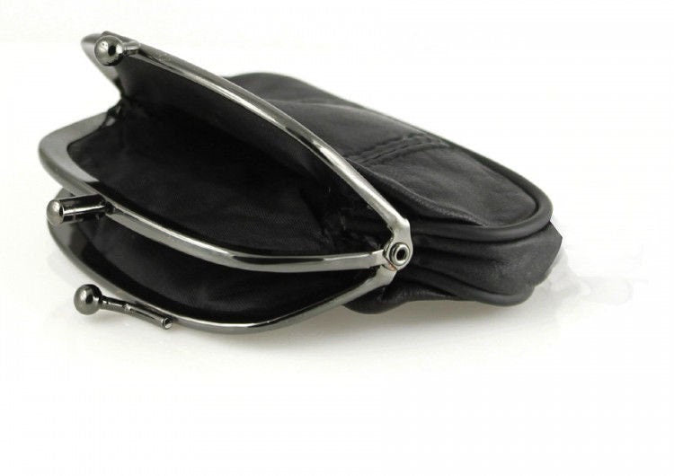 Genuine Leather Women's Change Purse Clasps Open Coin Holder Many Colors