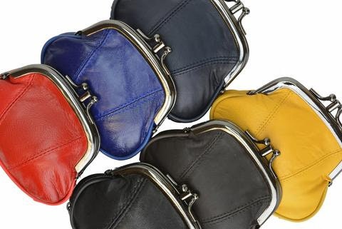 Genuine Leather Women's Change Purse Clasps Open Coin Holder Many Colors