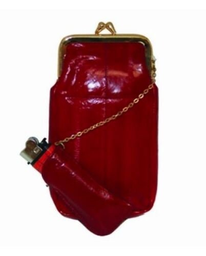 Genuine eel skin leather tobacco lighter holder Cigarette Soft Case