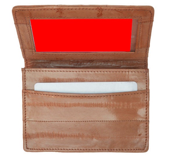 Genuine Eel Skin Leather Bifold Wallet Credit Business Card Front Pocket Holder