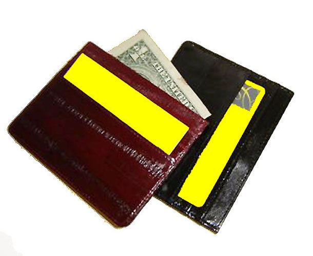 Eel Skin Leather Mens Thin Wallet Front Pocket Credit Card Front Pocket Holder