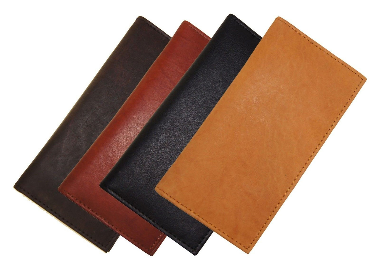 RFID Blocking Genuine Cowhide Leather Checkbook Cover Long Credit Card Holder Wallet Men Women