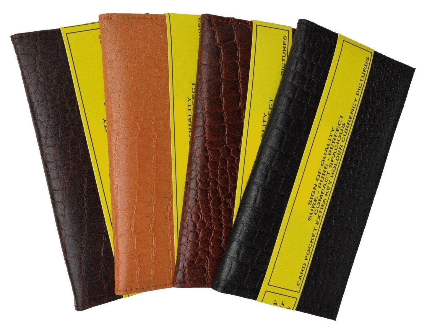 Genuine Leather Standard Croc Print Checkbook Cover Long Croc Print Wallet Western Cowboy Style Crocodile