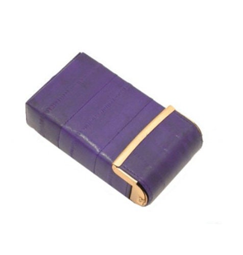 Genuine eel skin leather  tobacco lighter holder hard case pop up Cigarette Case