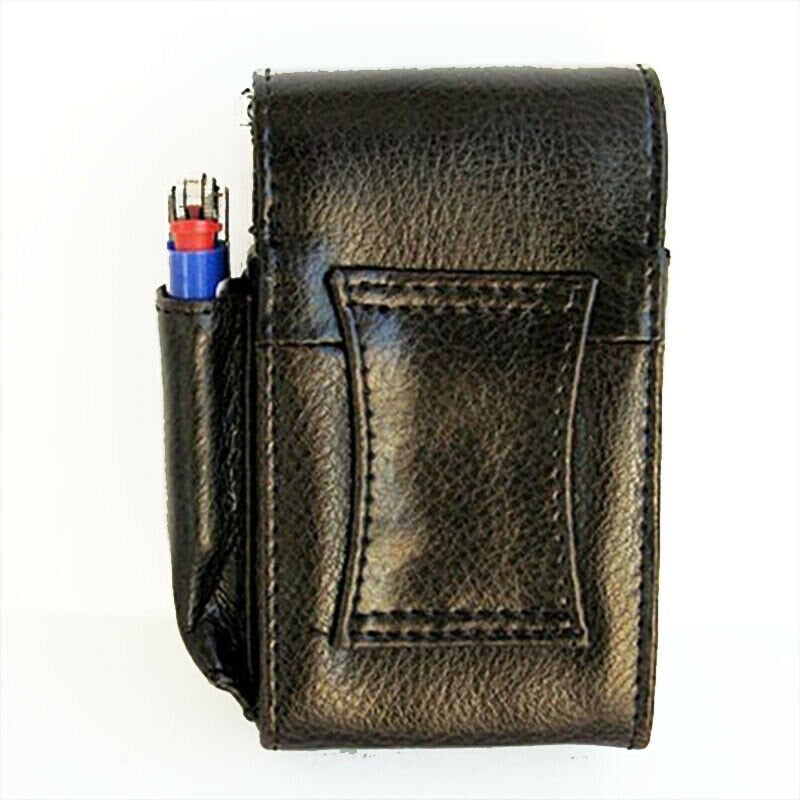 Genuine Leather Cigarette Pack Holder Flip-Top Pouch Smoke Carrying Hard Case