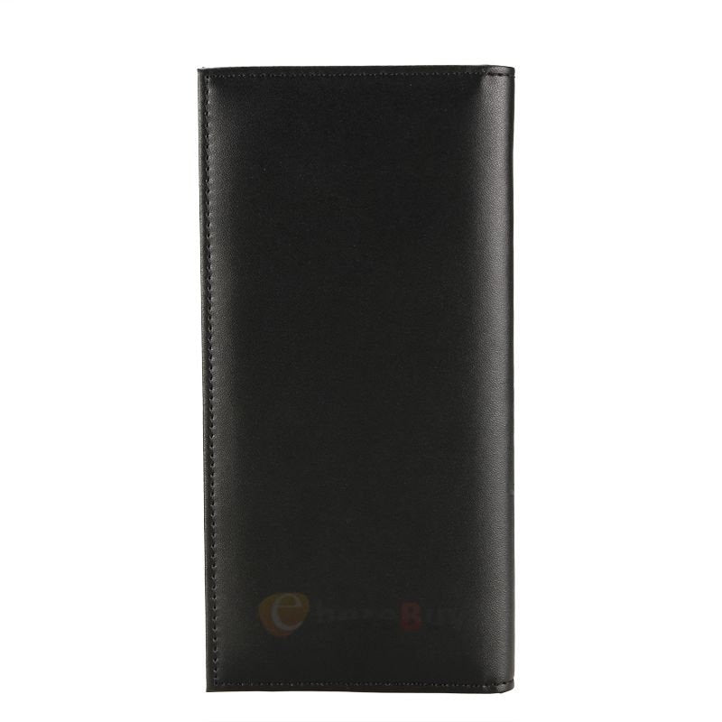 RFID Blocking Genuine Leather Standard Plain Checkbook Cover Long Wallet Men Women