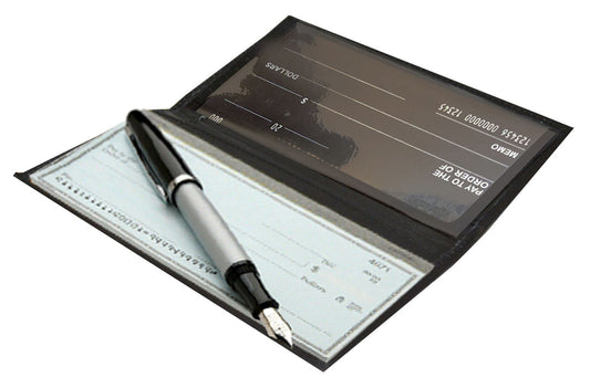 RFID Blocking Genuine Leather Standard Plain Checkbook Cover Long Wallet Men Women