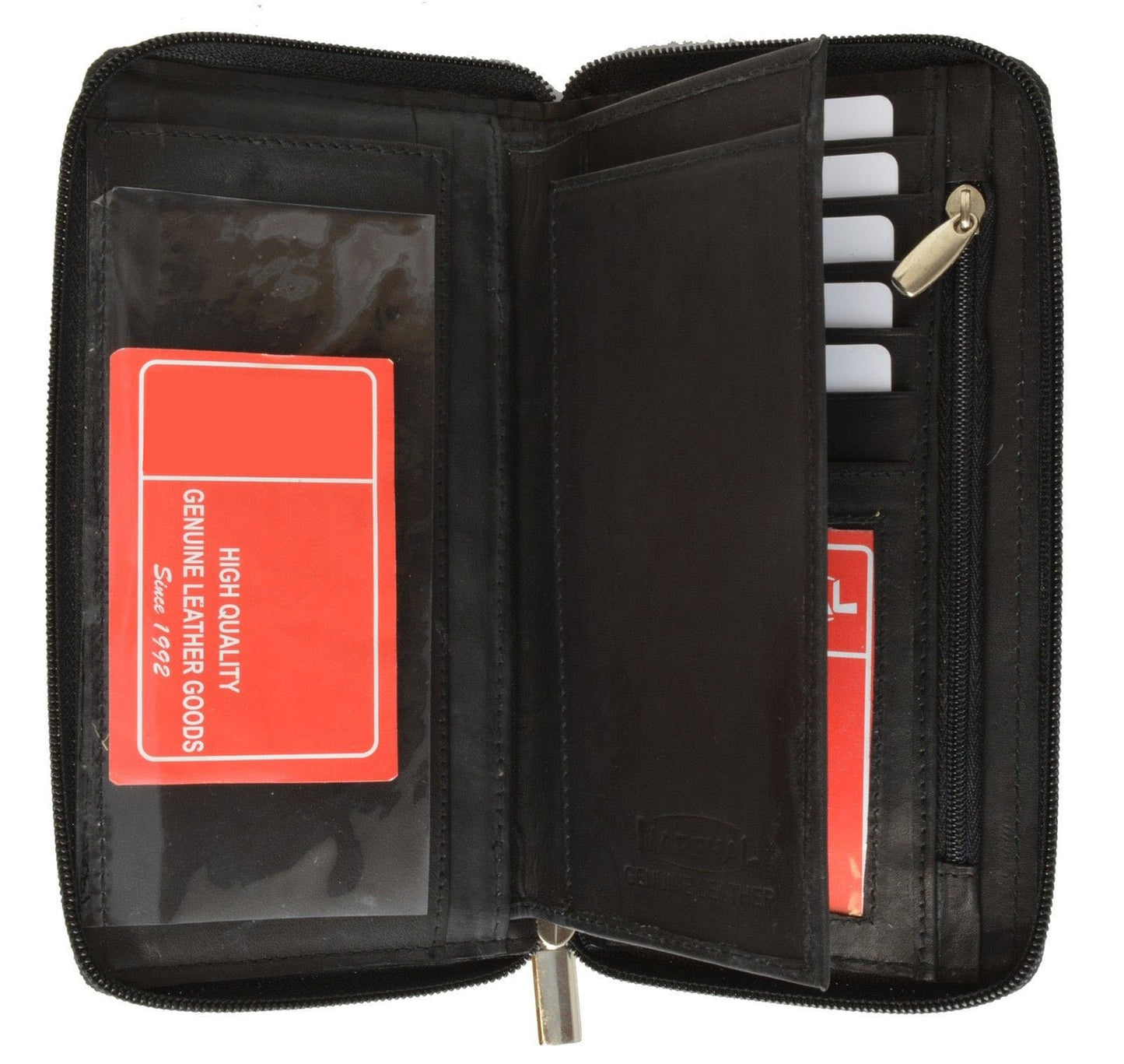 RFID Blocking Men's Genuine Leather Long Bifold Secretary Checkbook Wallet 19 ID Card Holder