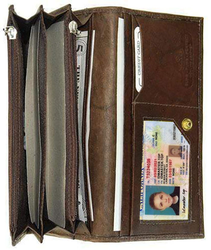 Genuine Leather Women's Checkbook Clutch Wallet Secretary Credit Card Organizer New