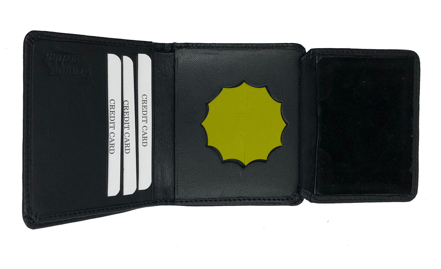 RFID Blocking Black Leather Mens Conceal Carry Badge Wallet License 12 Point Shield Holder