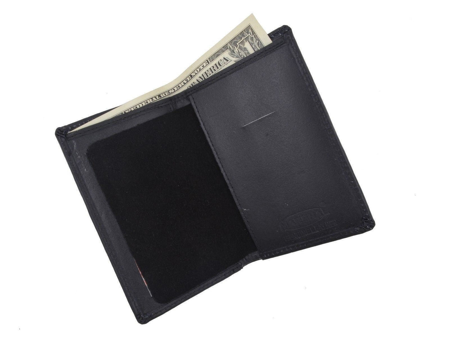 RFID Blocking Black Leather Officer Concealed Carry Badge License Holder ID Card Thin Wallet