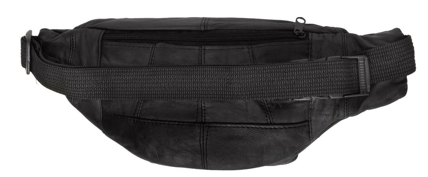 Leather Fanny Pack Waist Bottle Pouch Travel Hip Jogger Belt Bag For Men Women