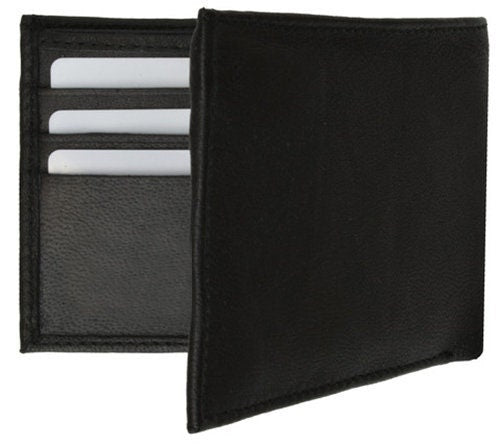 RFID Blocking Genuine Leather Men's Bifold Wallet Center Flap Credit Card ID  Holder