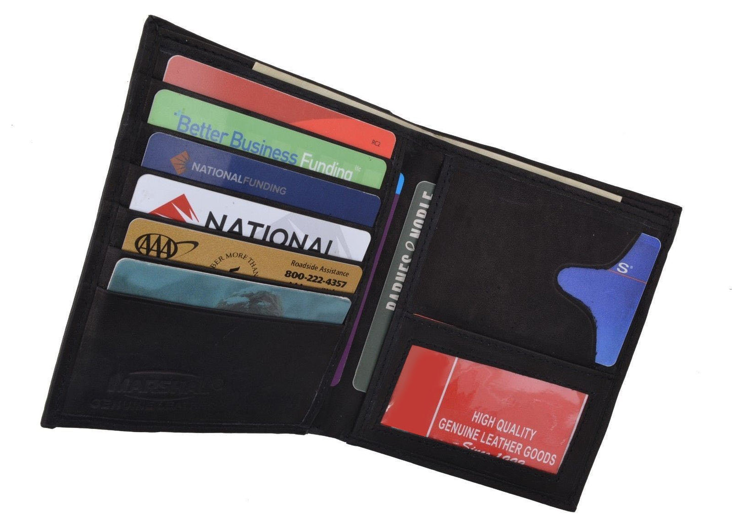 Genuine Leather Men's Hipster Bifold Wallet ID Card Holder