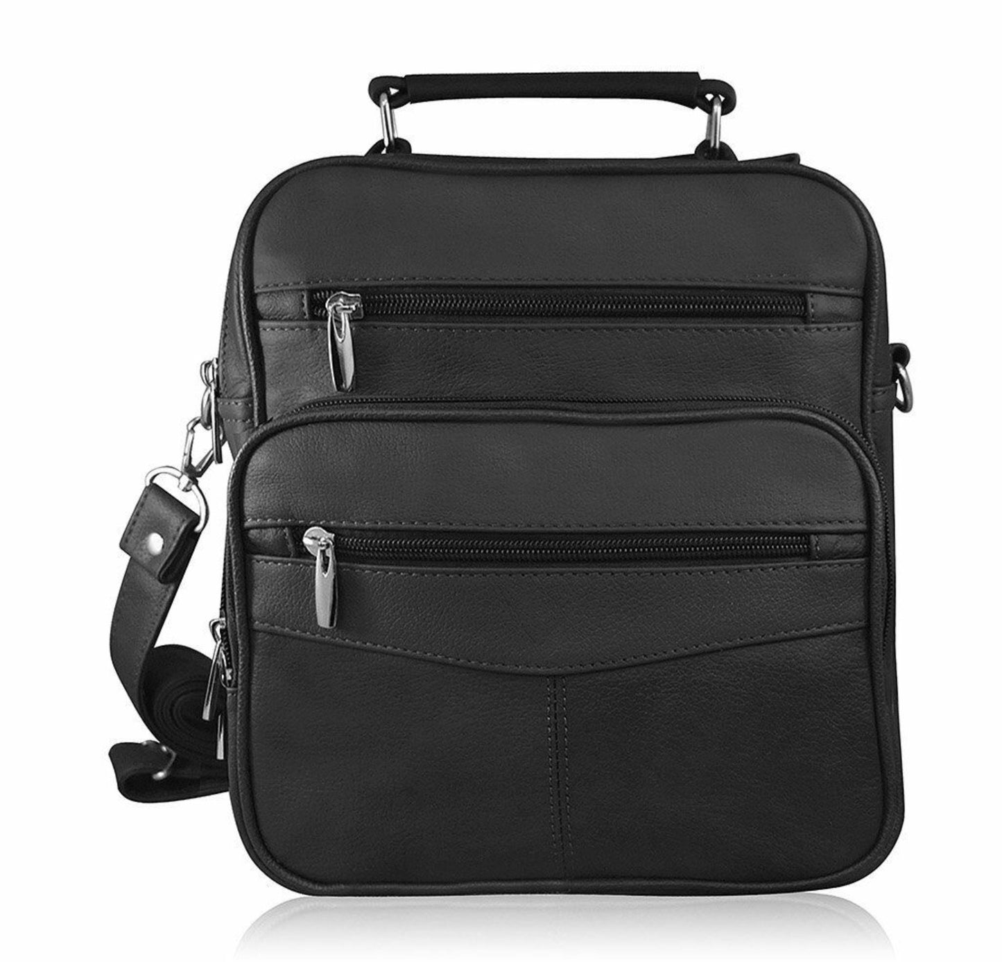 Men's Leather Crossbody Messenger Shoulder Bag Briefcase Satchel Handbag Tablet Bottle Holder