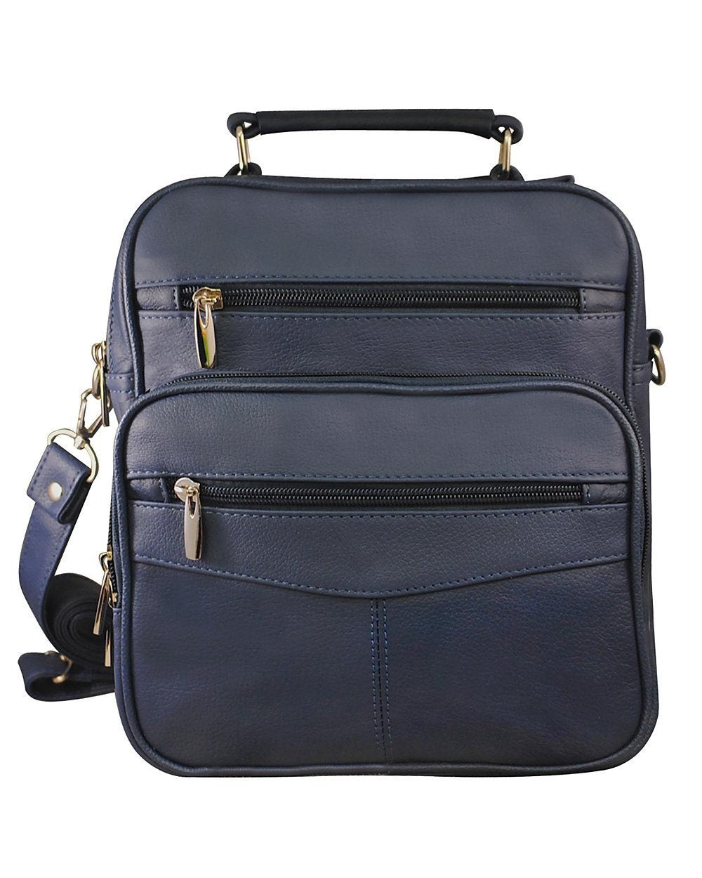 Men's Leather Crossbody Messenger Shoulder Bag Briefcase Satchel Handbag Tablet Bottle Holder