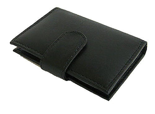 Genuine Leather Business Card Holder Clear Plastic Inserts Pocket Organizer Wallet