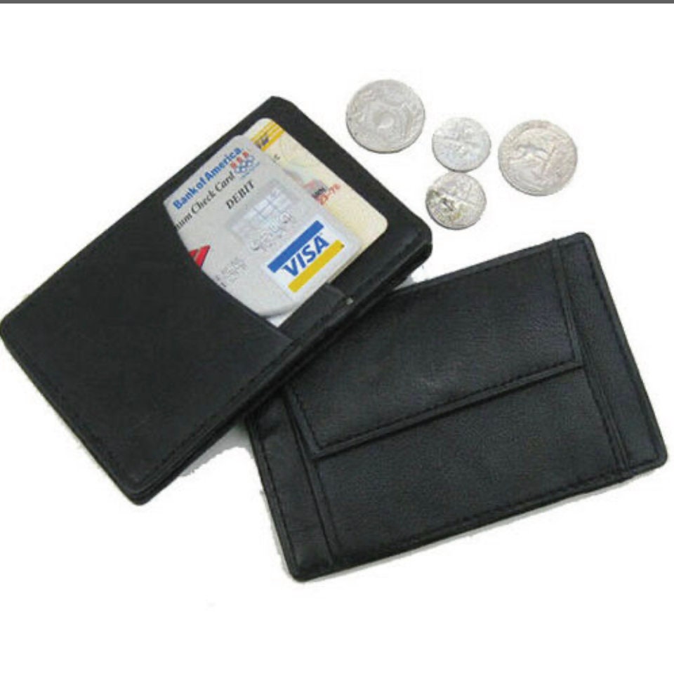 Genuine Leather Men's Magic Wallet Credit Card/ID/Coin Pocket