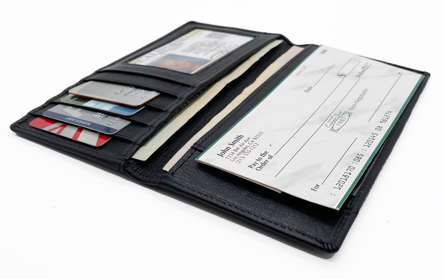 RFID Blocking Genuine Cowhide Leather Checkbook Cover Long Credit Card Holder Wallet Men Women