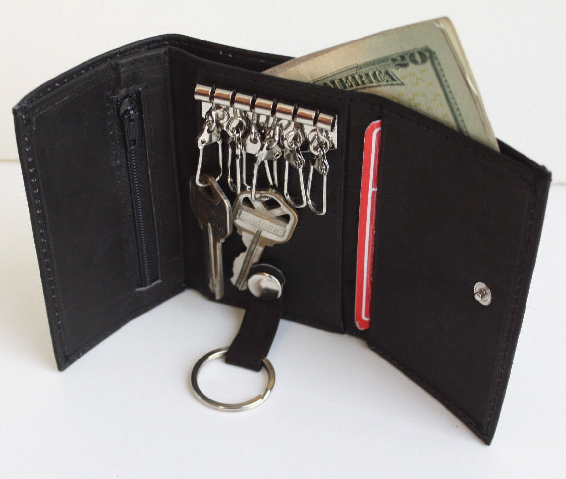 Cowhide Keychain Wallet