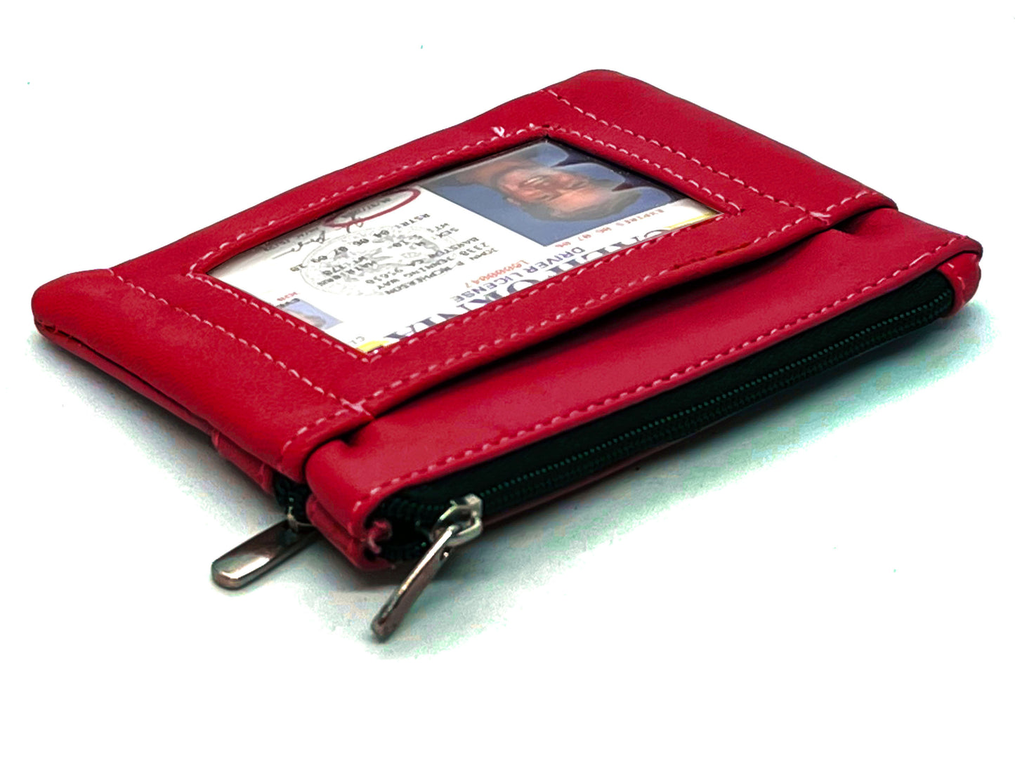 Genuine Leather Coin Purse ID Holder Key Chain ID Holder
