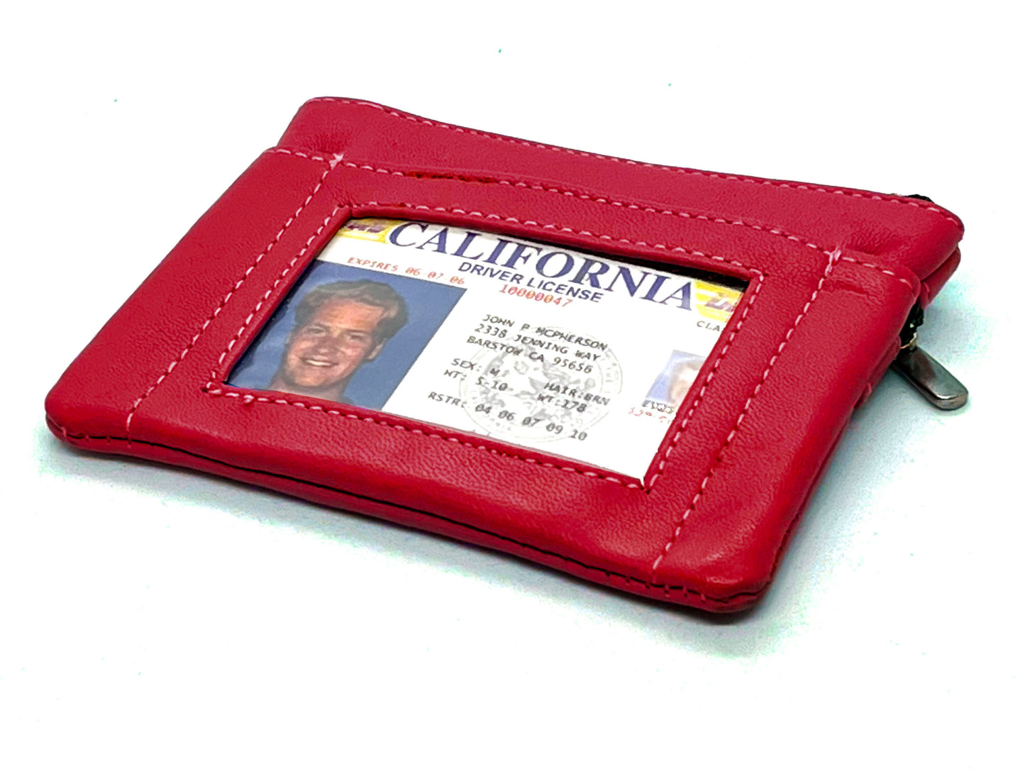 Genuine Leather Coin Purse ID Credit Card Key Holder KeyChain