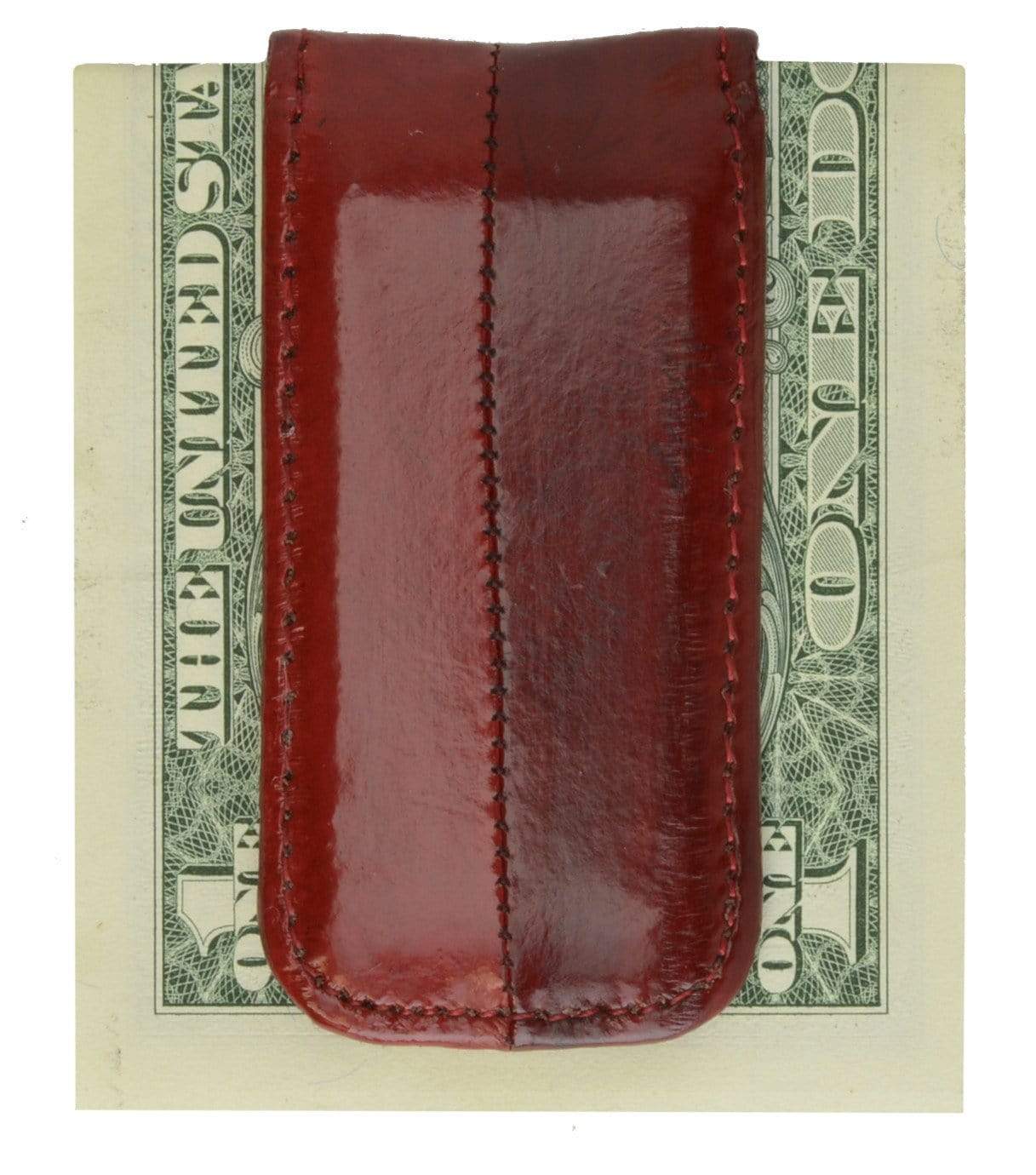 Magnetic money clip in genuine crocodile leather, brown